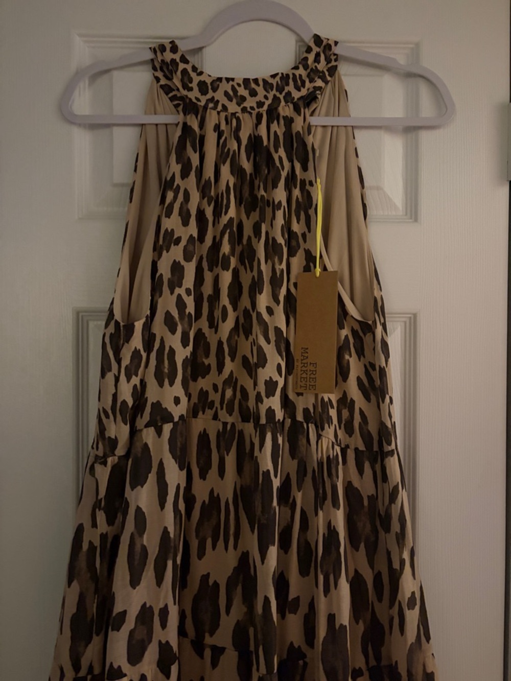 NWT Impressions Leopard Halter Tiered Maxi Dress - Brown - Picture 8 of 8